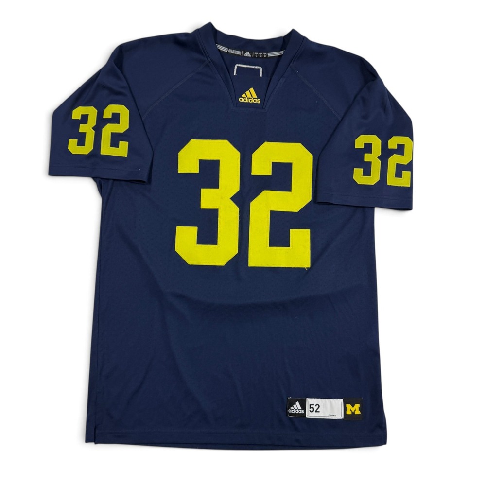 Adidas Michigan Wolverines Football Jersey Mens Large 52 Navy Blue Yellow U of M